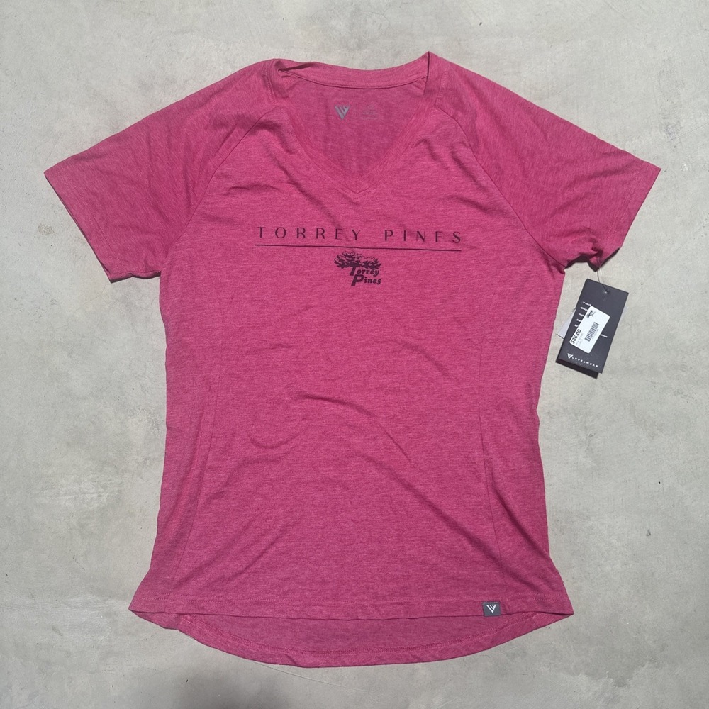 NWT Torrey Pines Golf Course Raspberry Pink T-Shirt Women's SZ Large Level wear